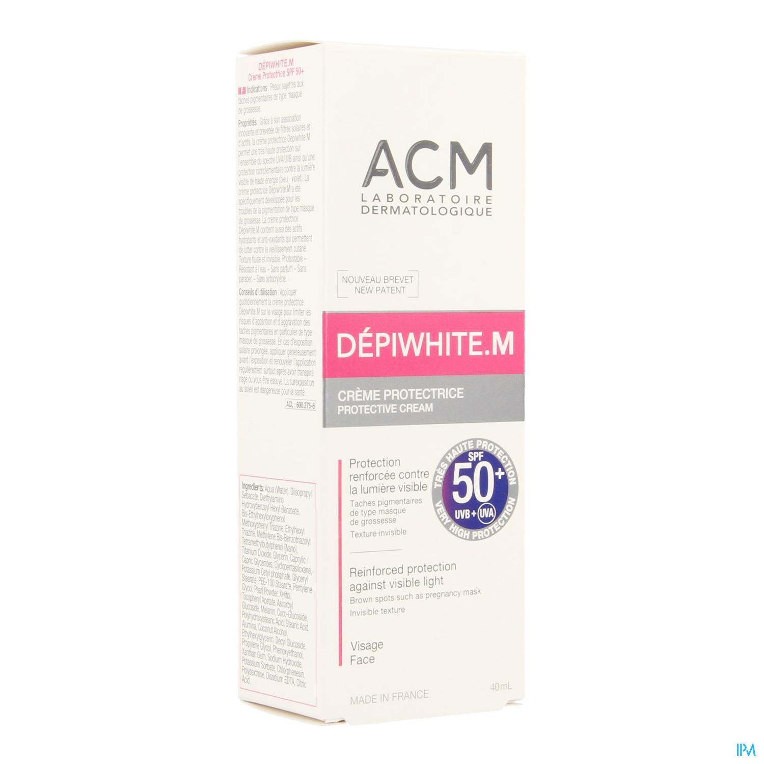 DEPIWHITE M CR PROTECTRICE SPF 50+ 40 ML