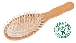 Brosse à cheveux en bois, ovale
