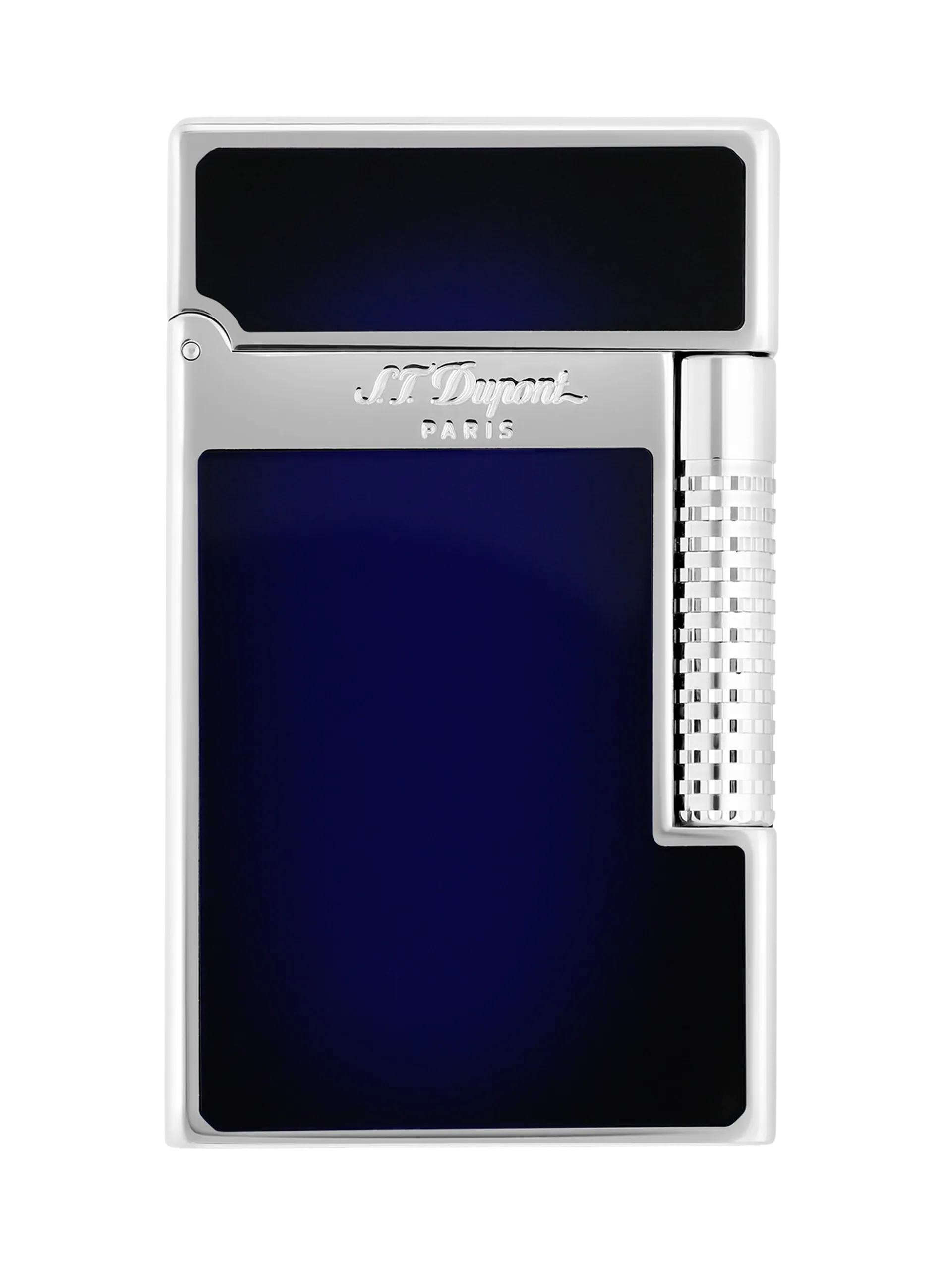 Briquet S.T. Dupont Le Grand Dupont Cling Laqué Bleu Et Palladium – Image 2
