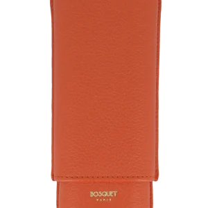 Etui À Cigares Bosquet Cuir Graine Orange Double