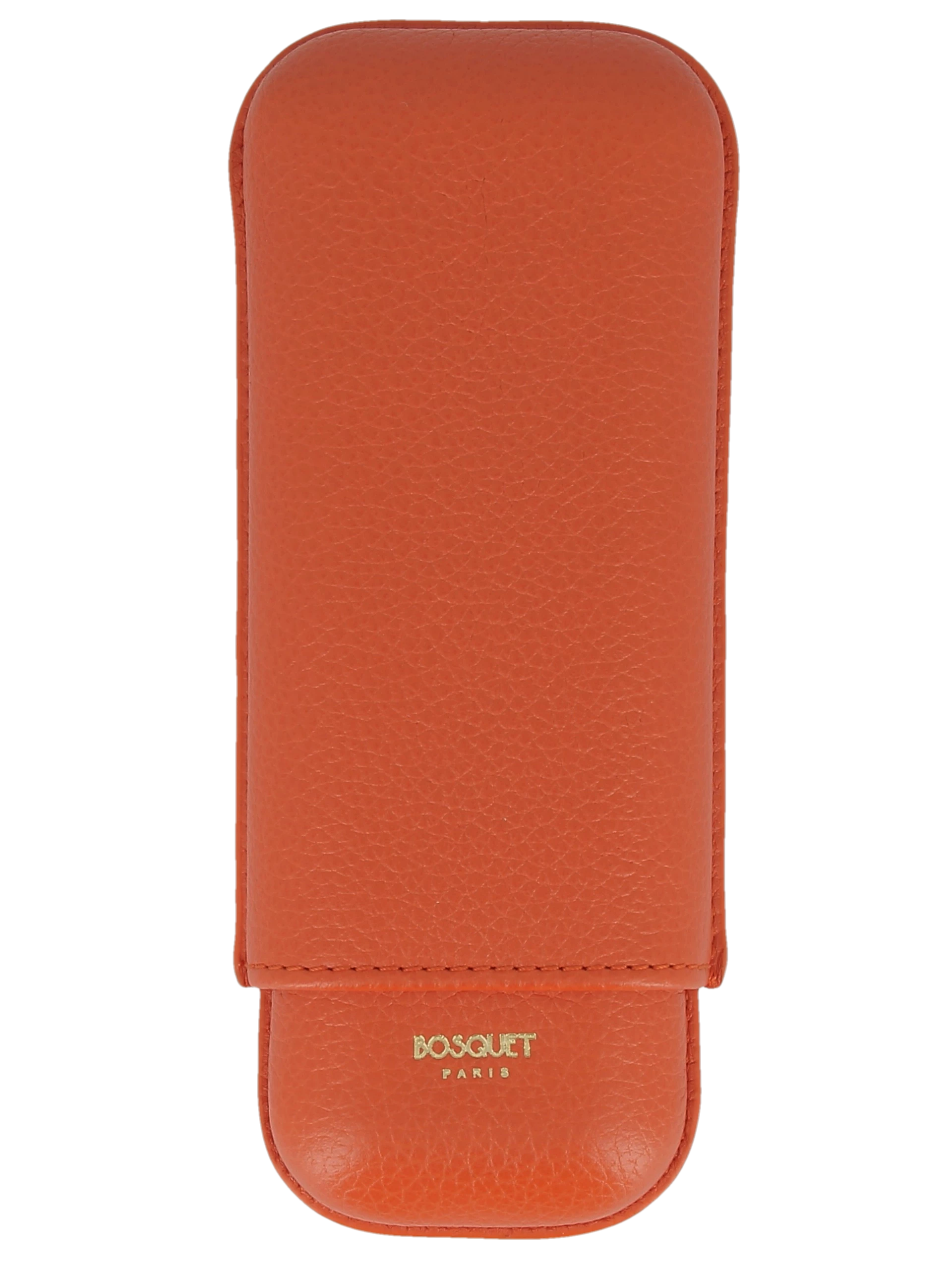 Etui À Cigares Bosquet Cuir Graine Orange Double