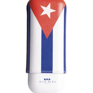 Etui À Cigares Elie Bleu Drapeau Cubain Double