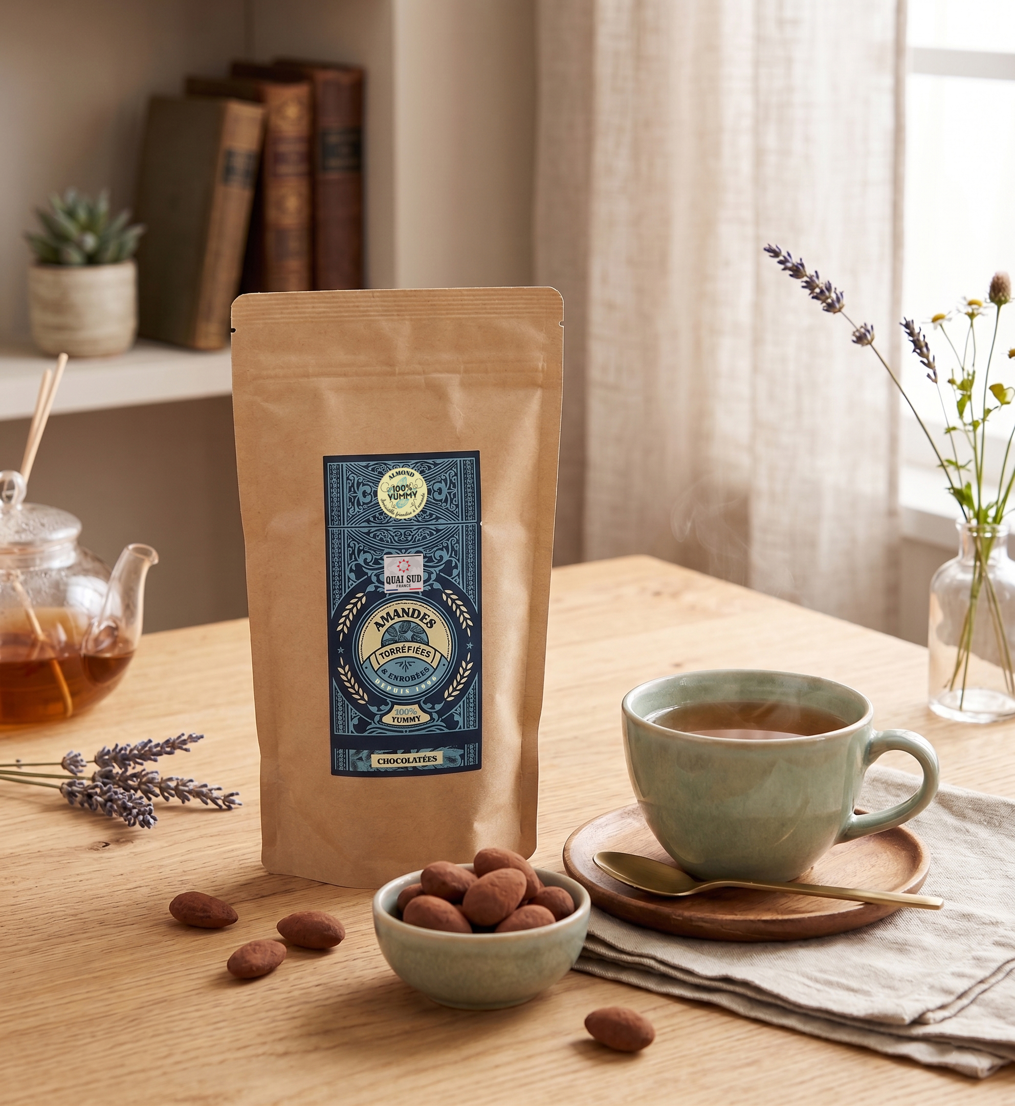 Amandes Caramélisées & Enrobées de Chocolat Sachet – Image 3