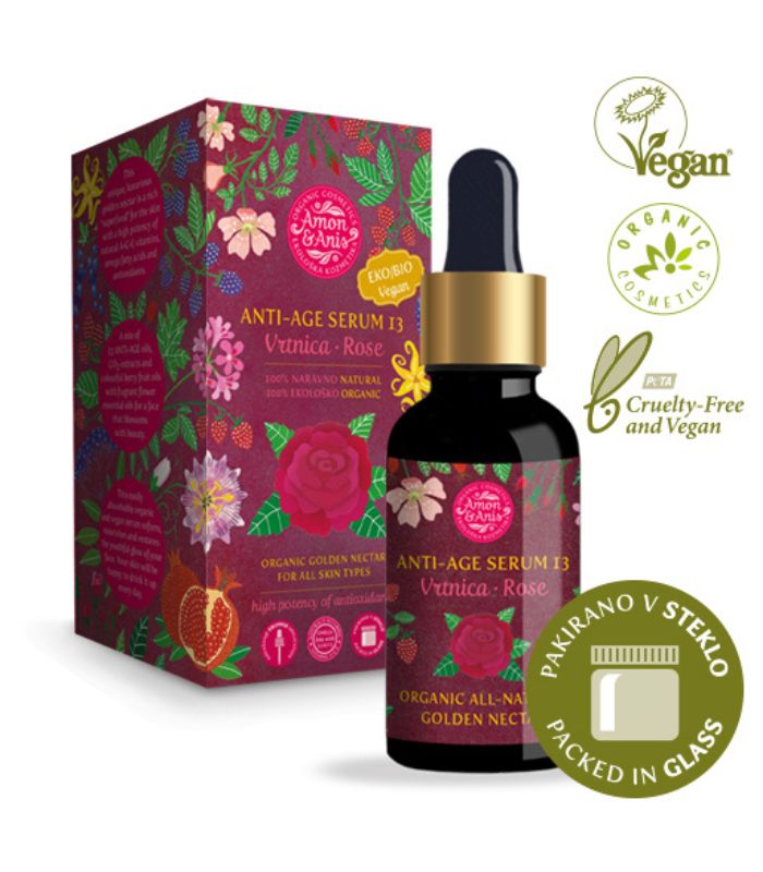 Amon & Anis ekološki ANTI-AGE Serum 13 Vrtnica, 30ml