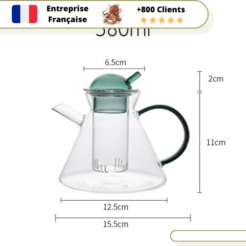 Théière en Verre avec Infuseur Verre 580ml – Image 6
