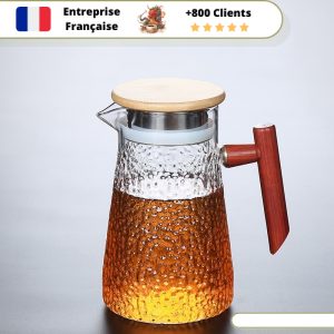 Carafe Théière Verre et Bois 850ml