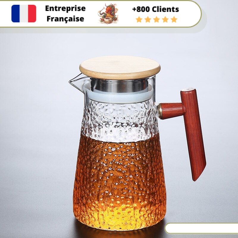 Carafe Théière Verre et Bois 850ml
