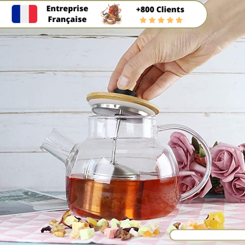 Théière en Verre avec Infuseur 1L – Image 3