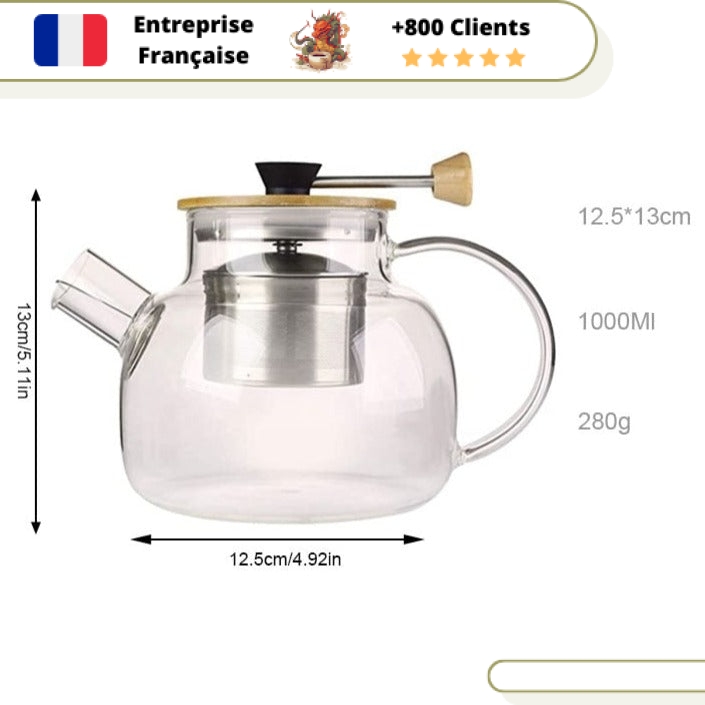 Théière en Verre avec Infuseur 1L – Image 7