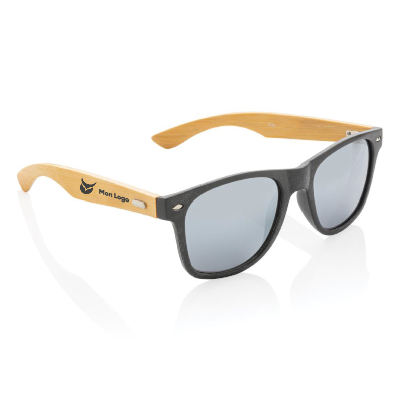 Lunettes de soleil en fibre de paille et bambou publicitaires