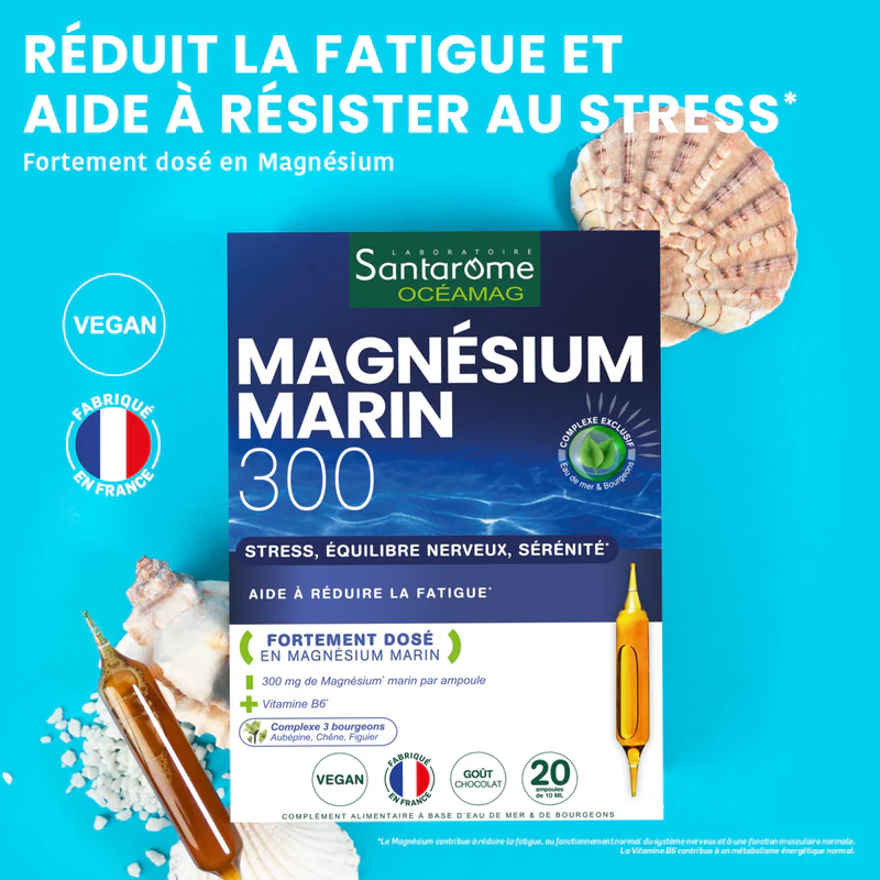 Magnésium Marin 300 Bio 20 ampoules – Santarôme – Image 3