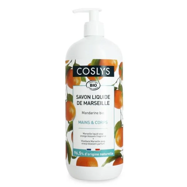 Savon Liquide de Marseille Bio Mandarine 1 litre – Coslys – Image 2