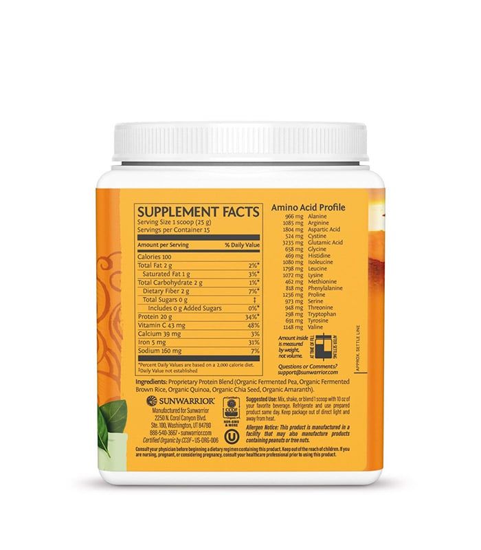 Sunwarrior Classic PLUS proteini – Naravni, 375g – bio – Image 5