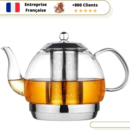 Théière en Verre avec Infuseur 1L – Image 2