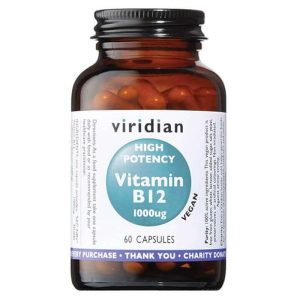 Viridian visoko potencirani vitamin B12, 1000 µg, 60 kapsul