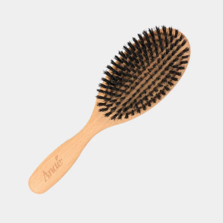 Brosse à cheveux plate en poils de sanglier – Image 2