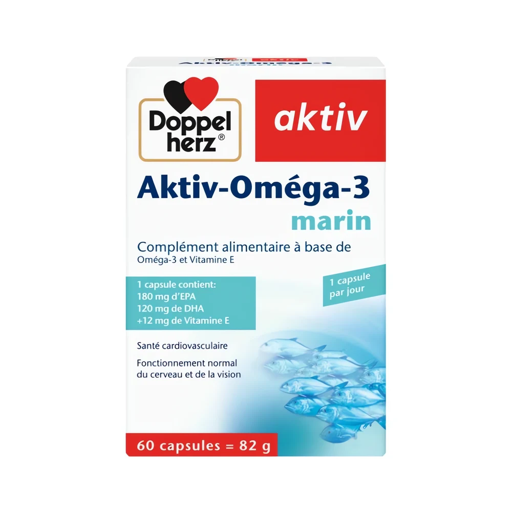 Aktiv Oméga 3 Marin – 82 g – 60 gélules – Doppelherz