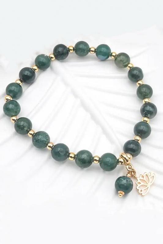 Bracelet bien être agate mousse – Image 2