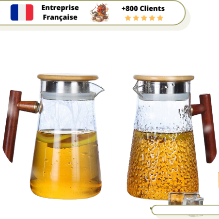 Carafe Théière Verre et Bois 850ml – Image 4