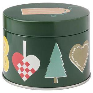 BOÎTE MÉTALLIQUE À COUVERCLE MOTIF NOËL . IKEA