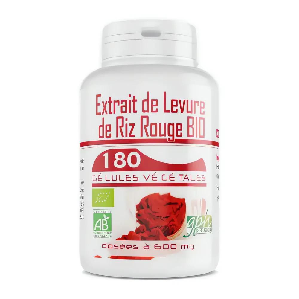 Extrait De Levure De Riz Rouge (comprimes) – 600 mg – 180 gélules – GPH – Image 2