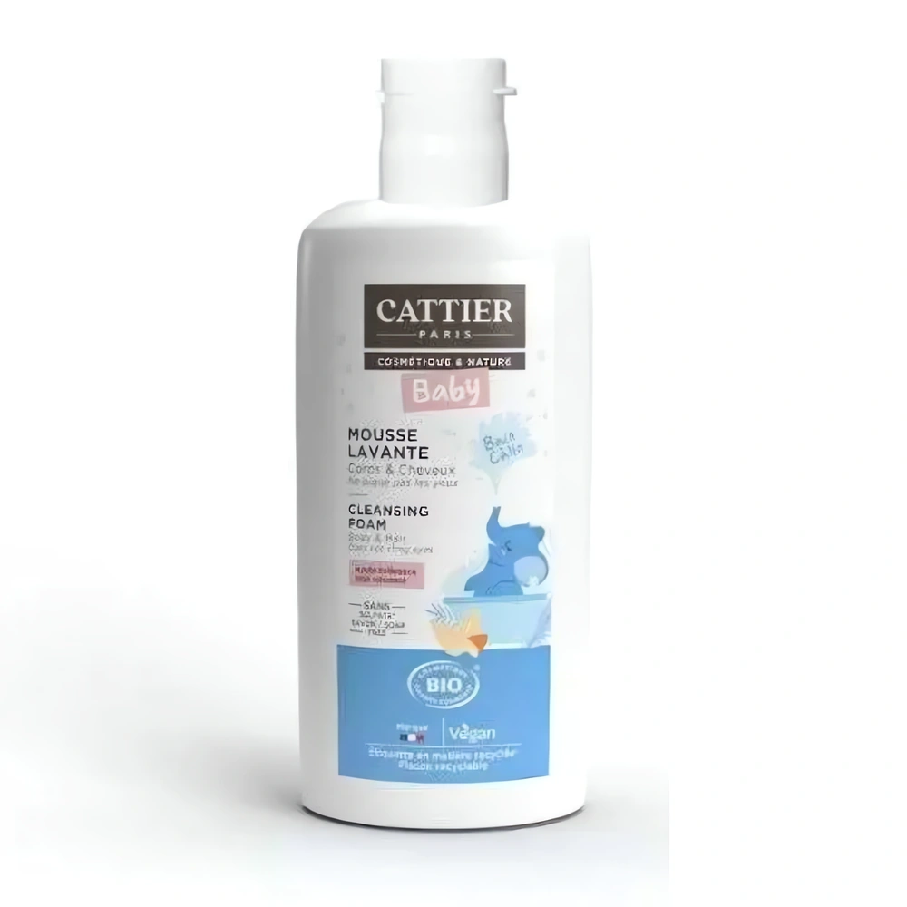 Mousse lavante cheveux et corps bébé – 150 ml – Cattier – Image 2