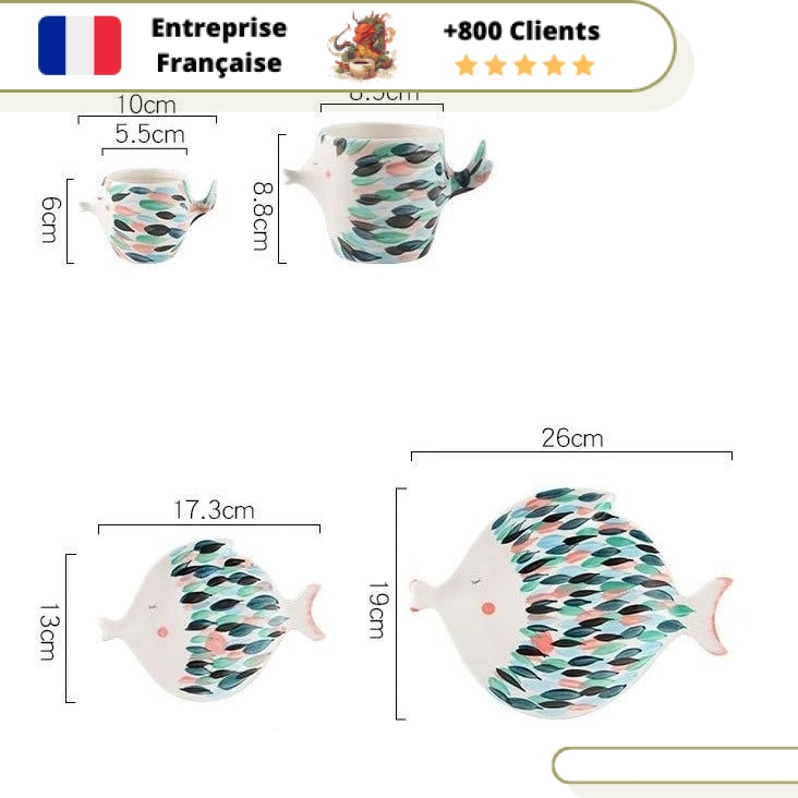 Théière de Forme Originale Service à Thé Poisson 1L – Image 4