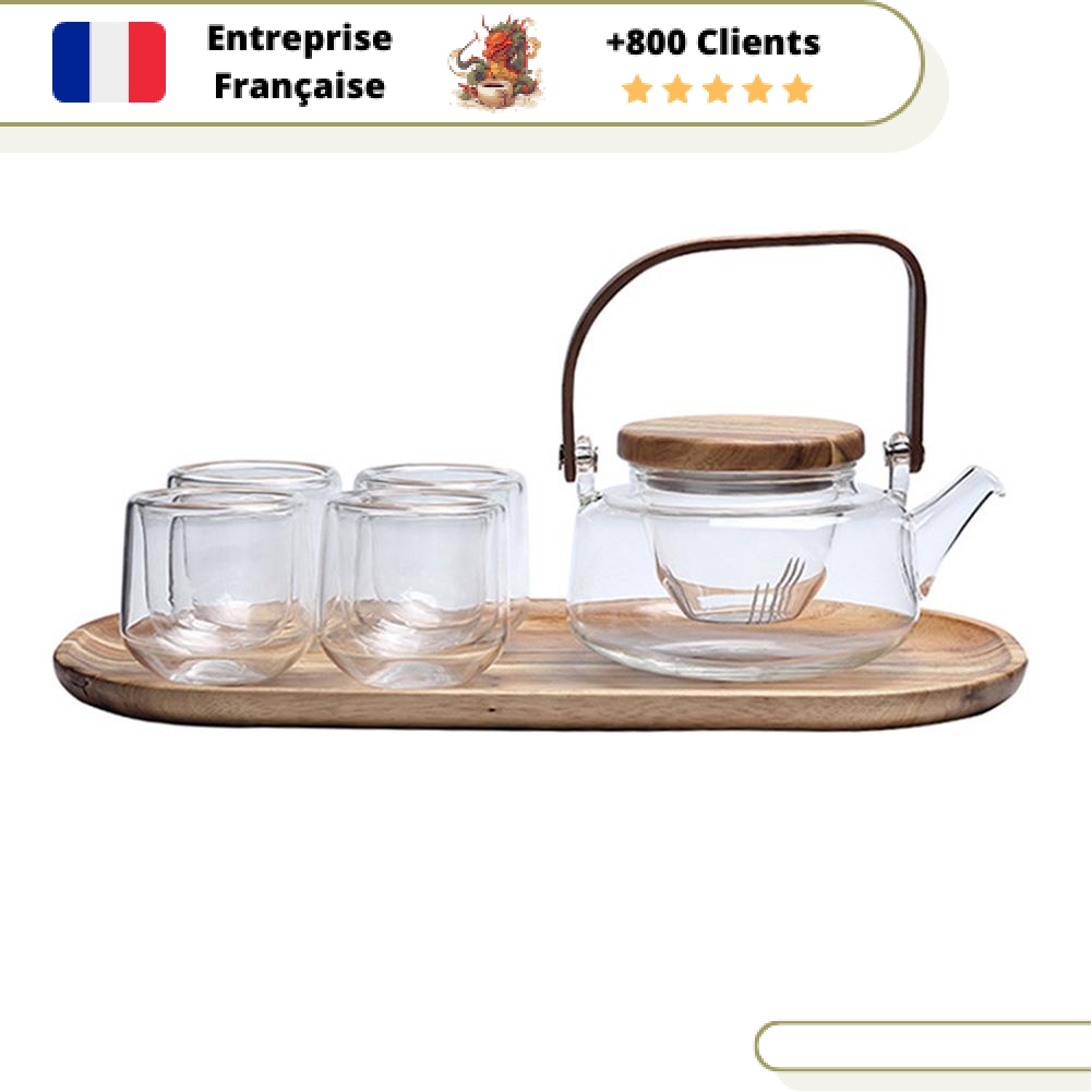 Service à Thé en Verre Théière 600ml