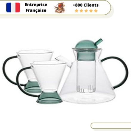 Théière en Verre avec Infuseur Verre 580ml – Image 7