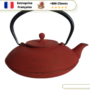 Théière en Fonte Plate Rouge Oiharu Nenrin 650ml